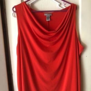 Orange sleeveless tops